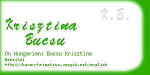 krisztina bucsu business card